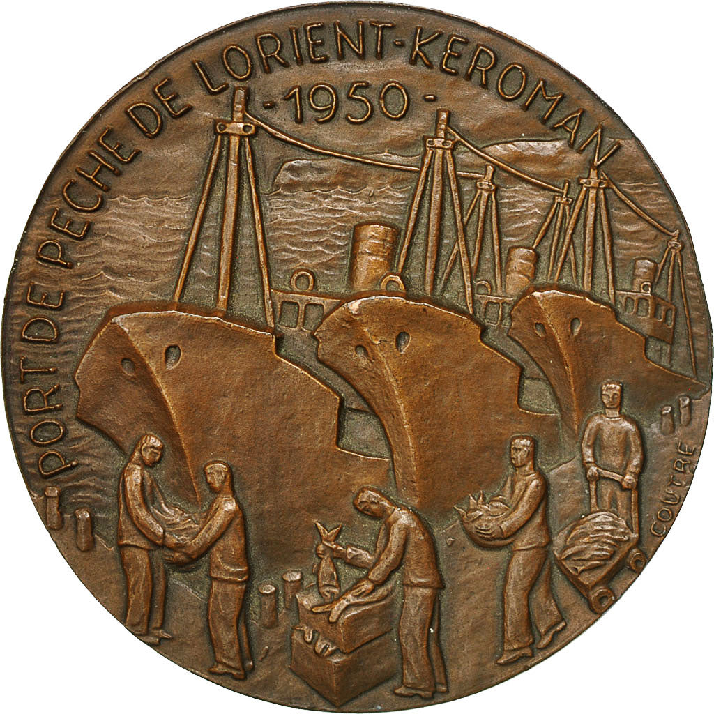 France, Medal, Port de Pêche de Lorient-Kéroman, 1943, Coutré, AU(50-53)