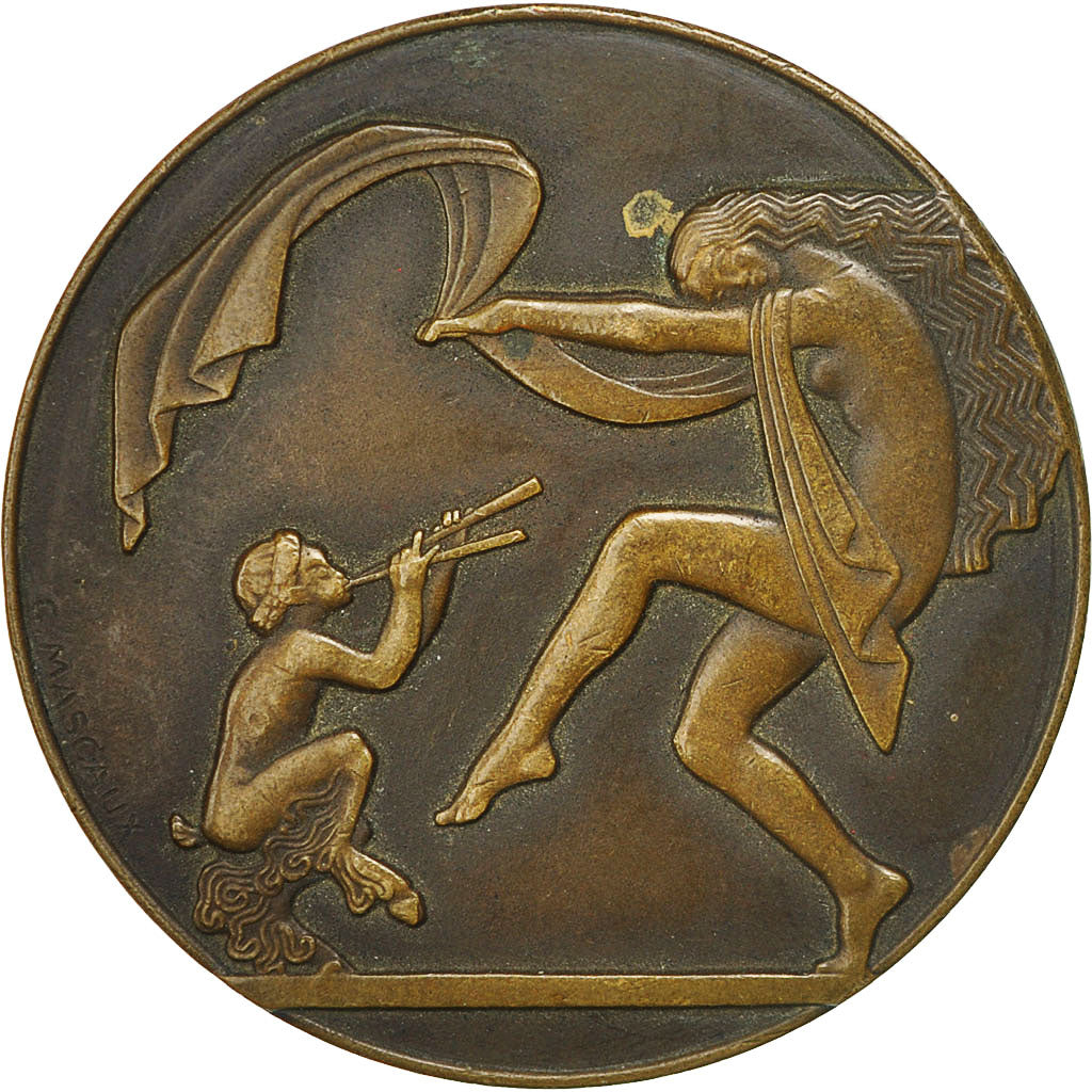 France, Medal, Art Déco, La Danse et la Musique, mascaux, AU(55-58), Bronze