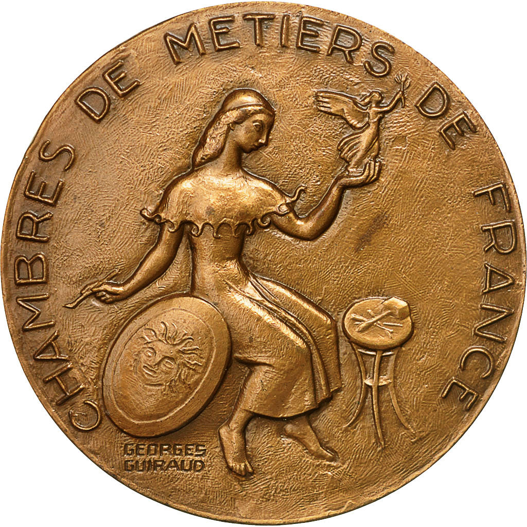 France, Medal, Chambre de métiers de France, 1987, Guiraud, MS(63), Bronze