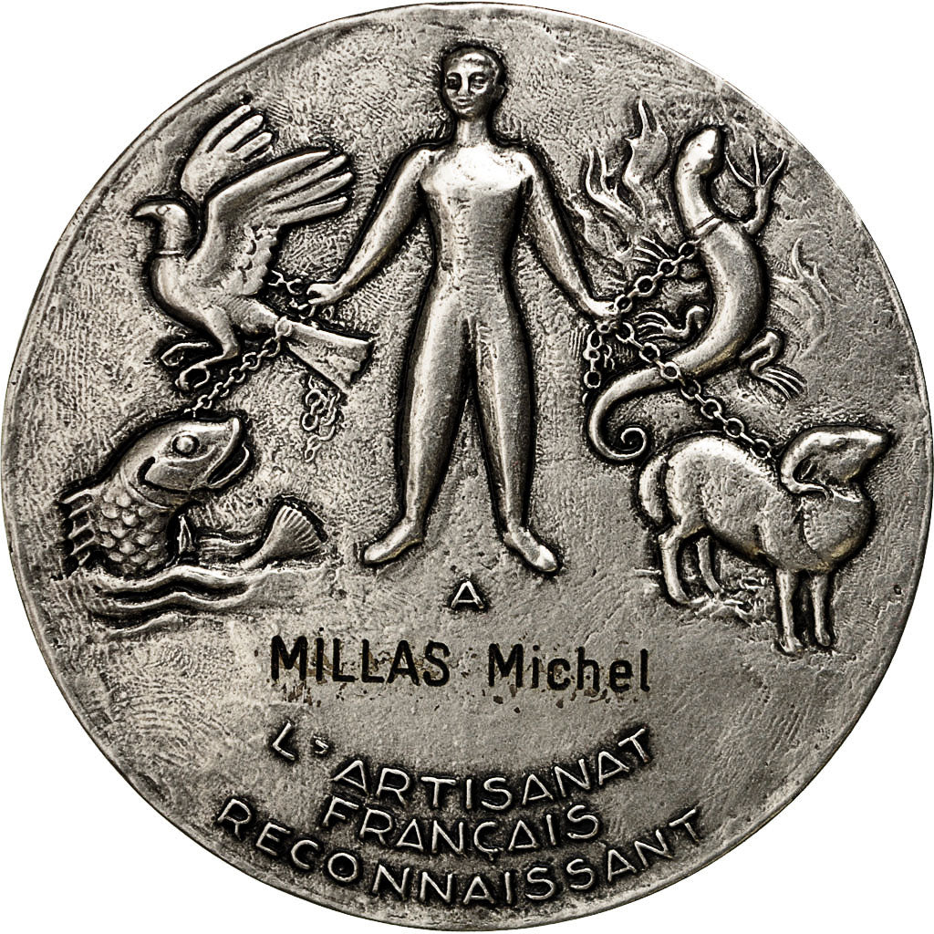 Frankreich, Medal, Chambre de métiers de France, Guiraud, UNZ, Silvered bronze
