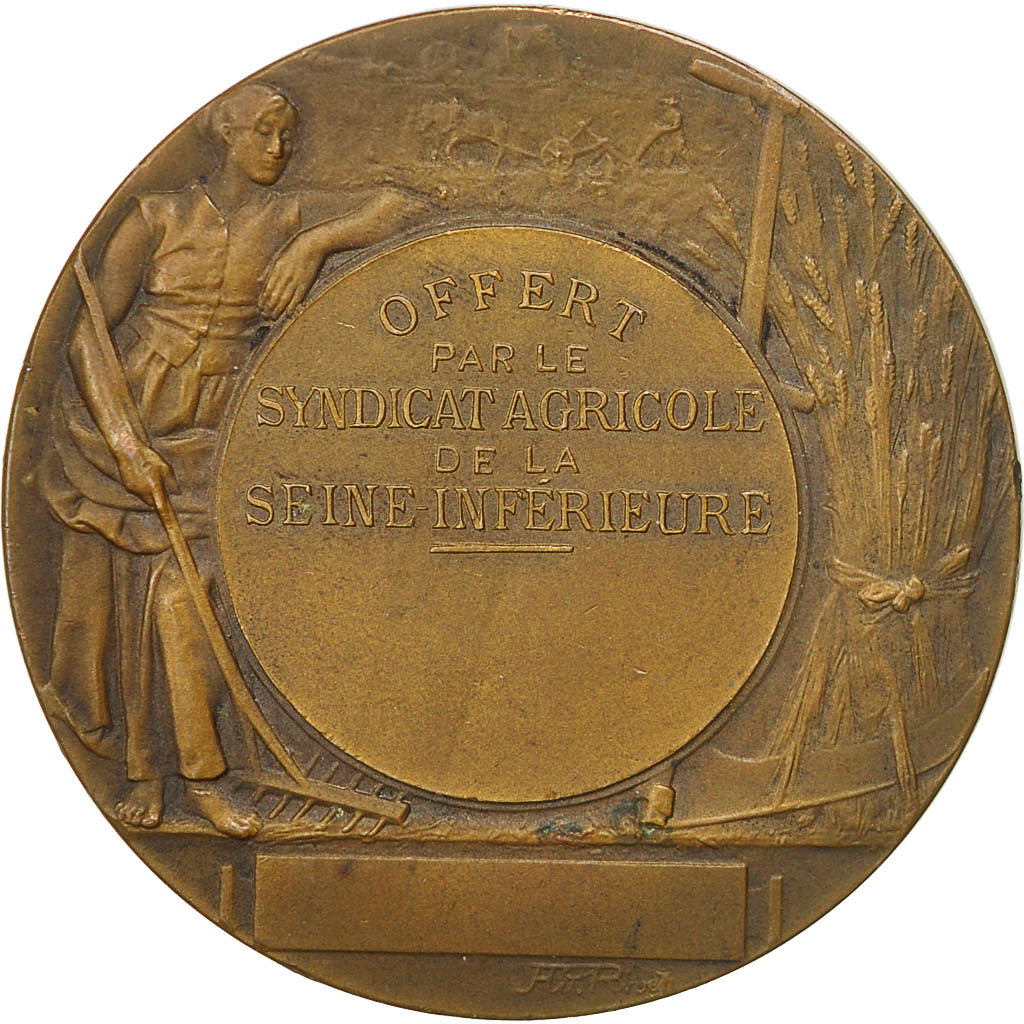 France, Medal, Syndicat Agricole de la Seine Inférieure, Rivet, AU(55-58)