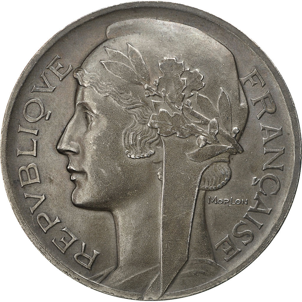 France, Medal, Marianne, République Française, Morlon, MS(63), Silvered bronze