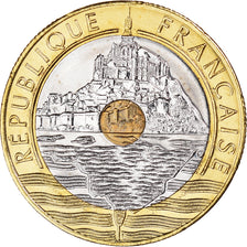 Moneta, Francia, Mont Saint Michel, 20 Francs, 2001, BU, FDC, Tri-metallico