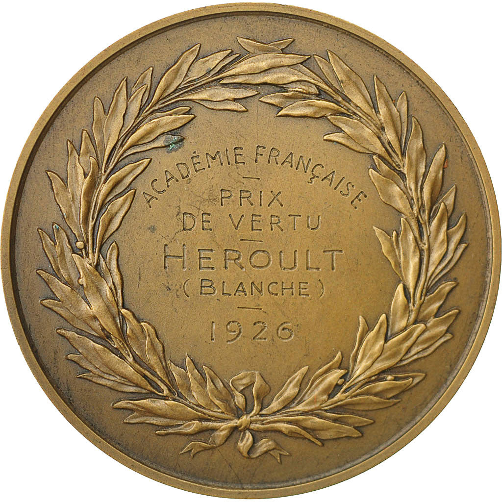 France, Medal, Académie Française, Antoine de Montyon, 1926, Gayrard, SPL