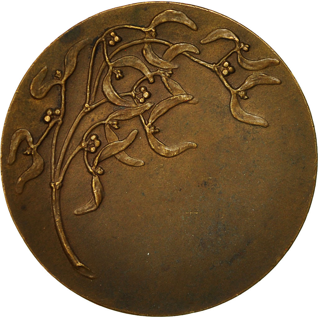 Frankreich, Medal, Art Nouveau, Femme Assise, Baudichon, SS+, Bronze