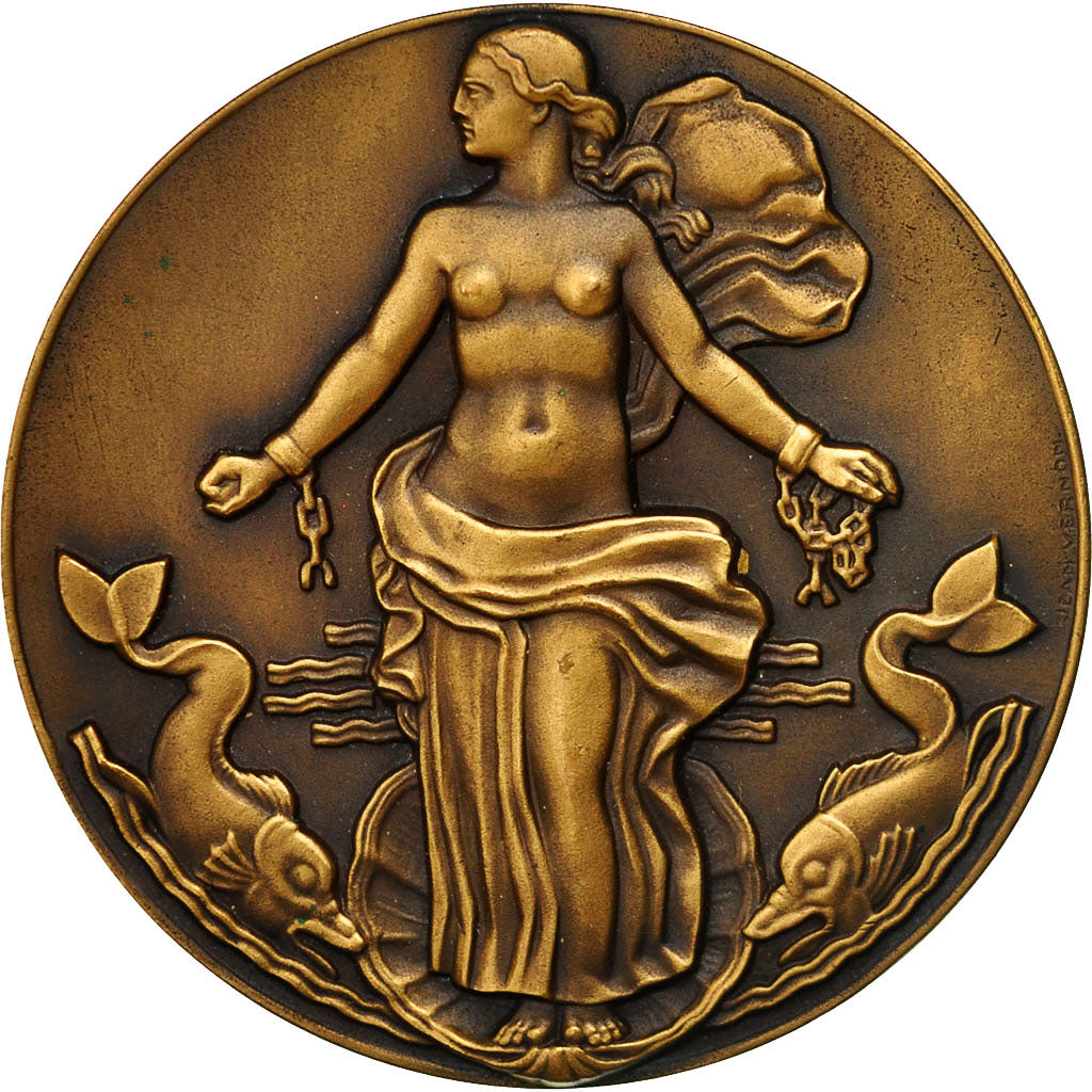 France, Medal, Compagnie Générale Transatlantique, Liberté, Vernon, MS(63)