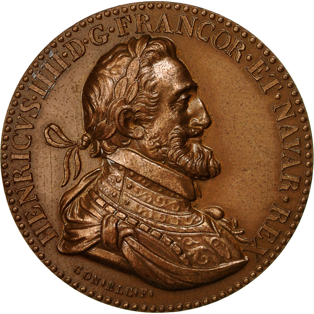 France, Medal, Henri IV, Dieu nous Protège, MS(60-62), Bronze