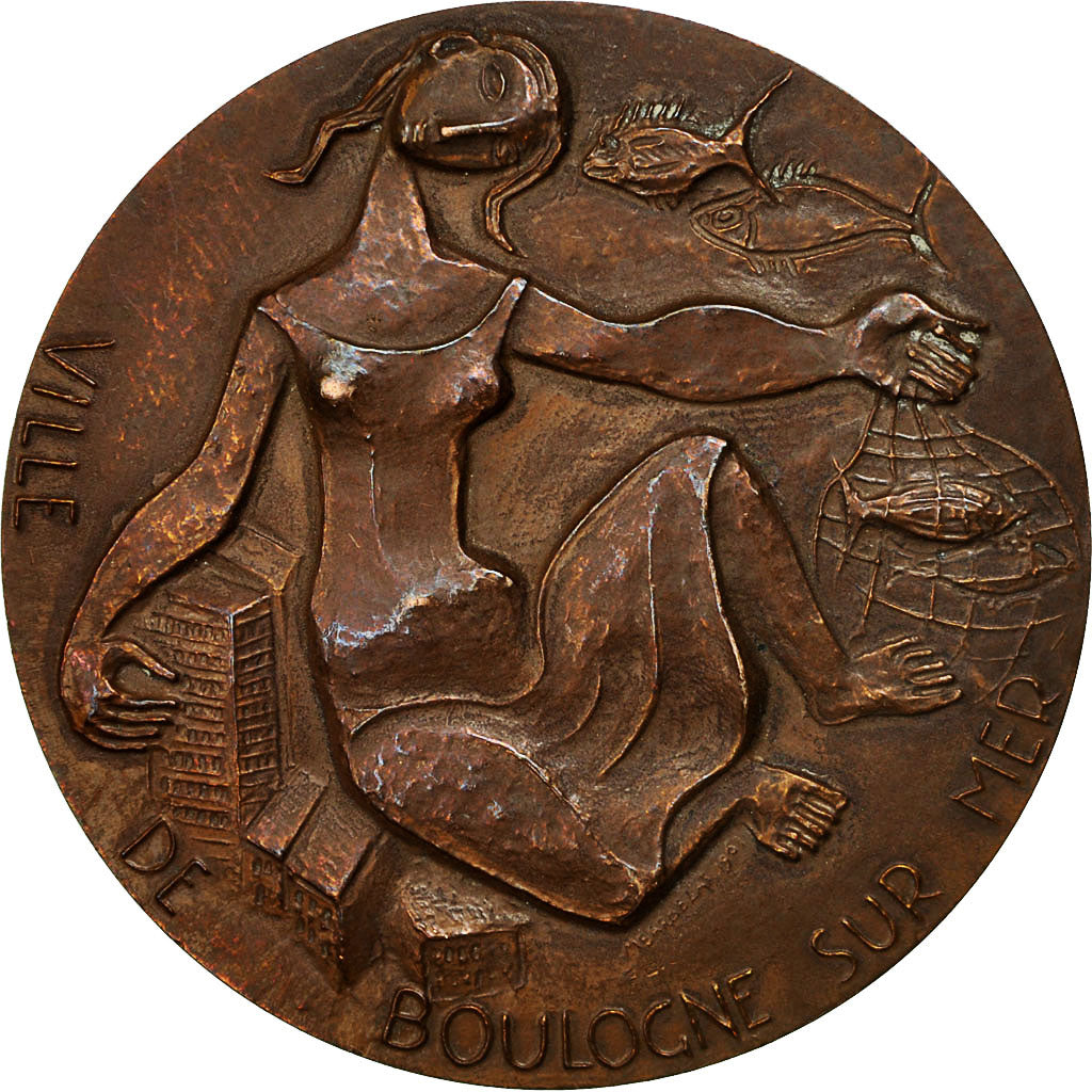 France, Medal, Ville de Boulogne sur mer, 1961, Barbelas, MS(60-62), Bronze