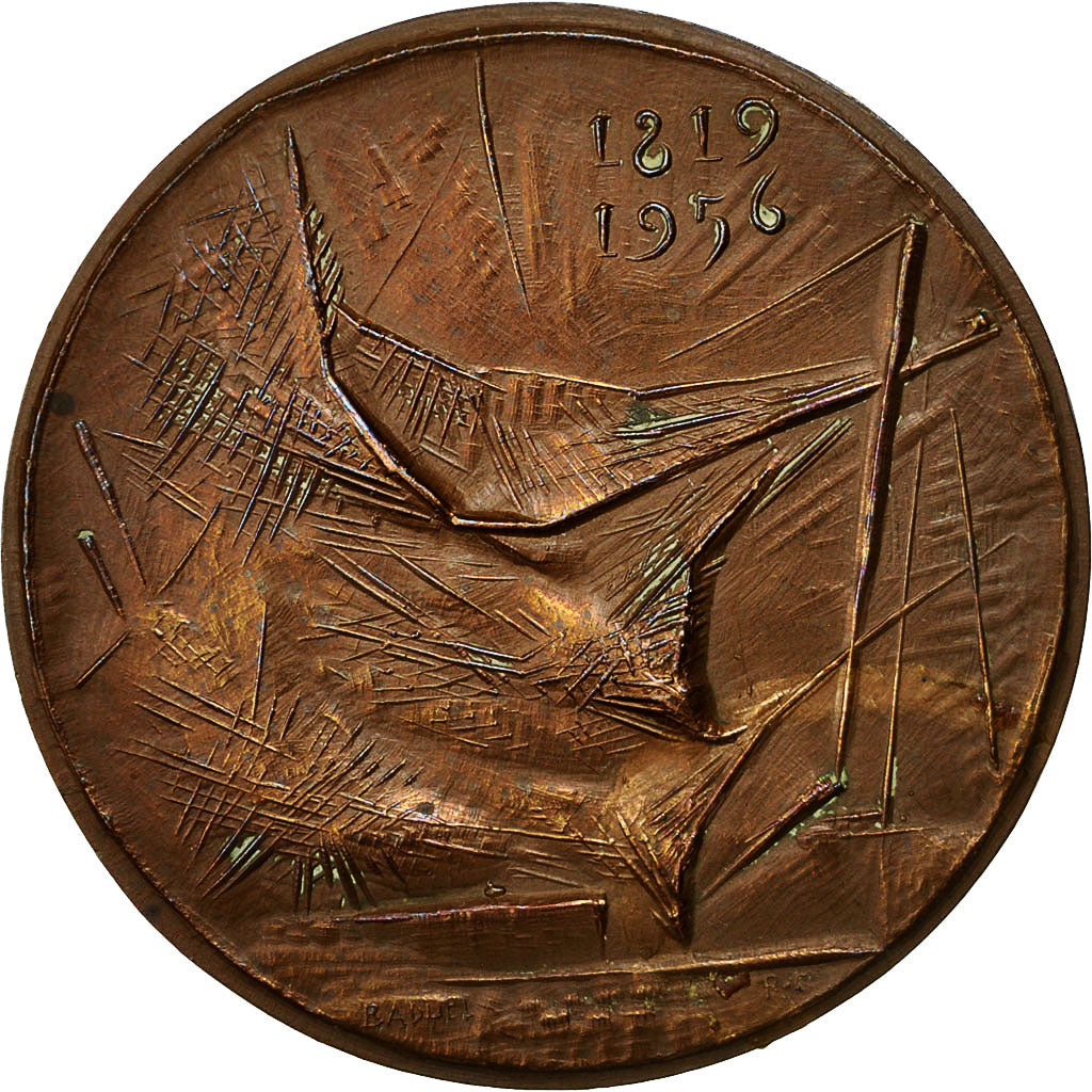 France, Medal, Chambre de Commerce de Boulogne sr mer, Port, 1956, Asselberg