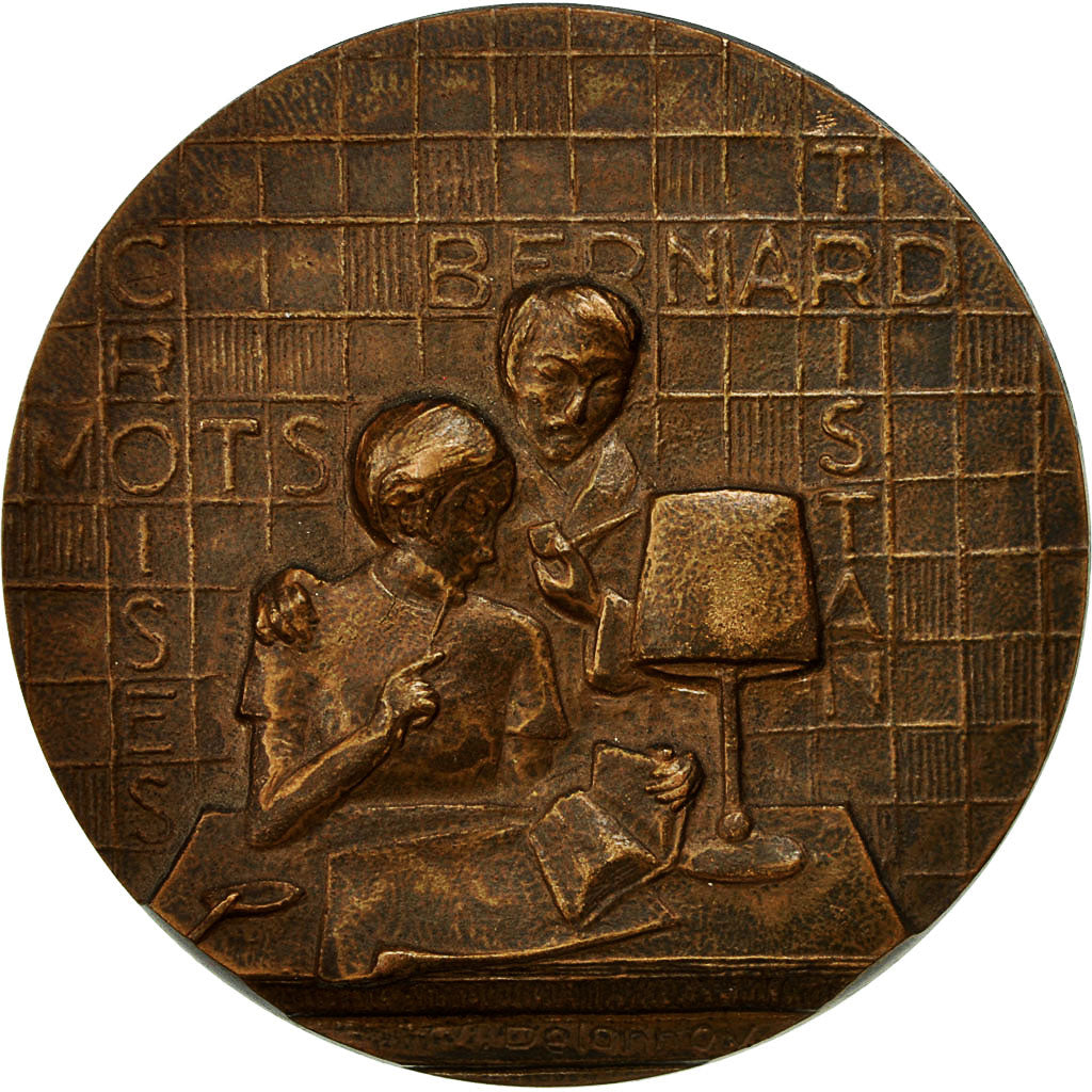 France, Medal, Mots Croisés, Bernard Tristan, 1974, Delannoy, SUP, Bronze