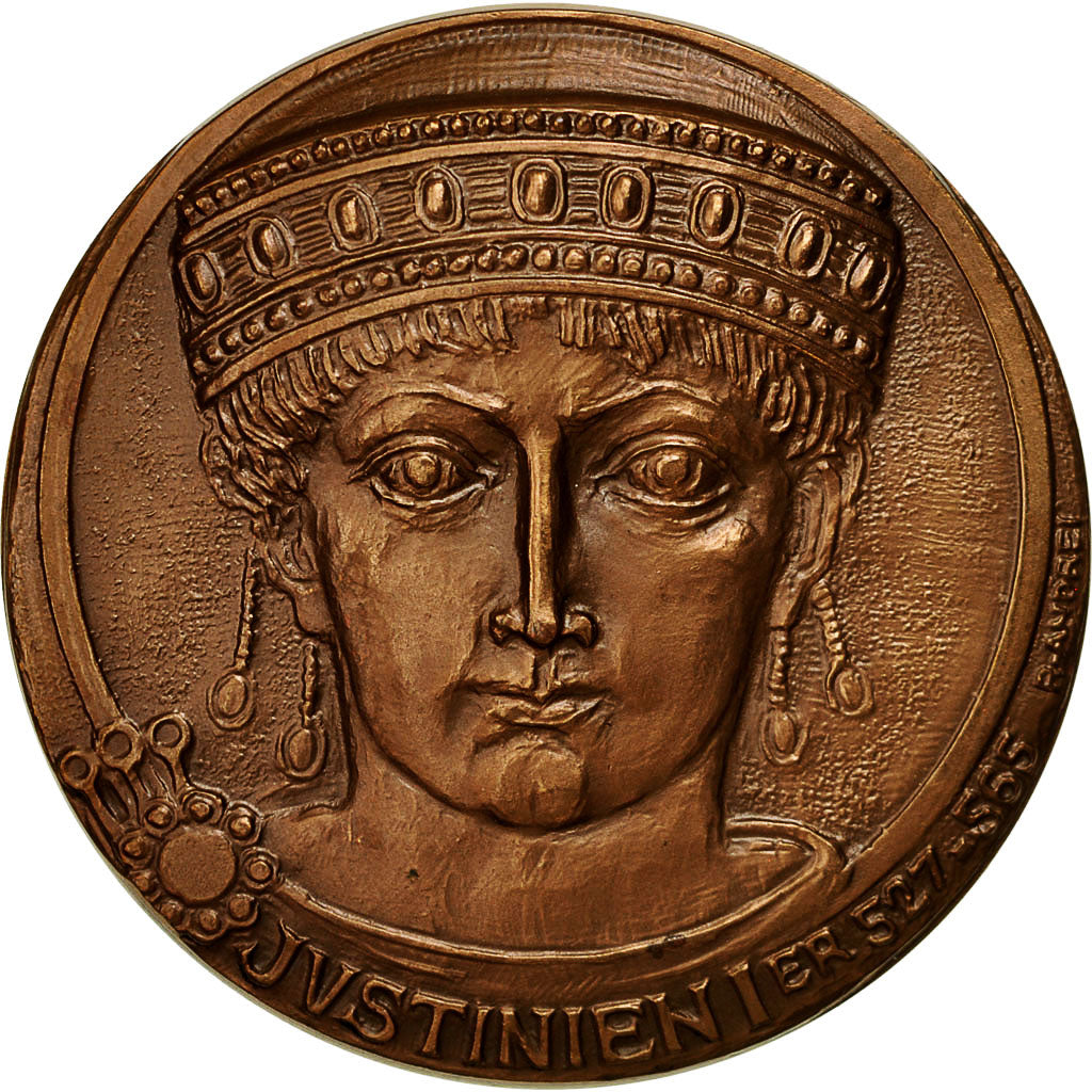 France, Medal, Notariat Français, Justinien Ier, 1973, Andrei, MS(63), Bronze