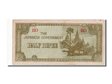 Burma, 1/2 Rupee, 1942, KM #13b, EF(40-45), BD