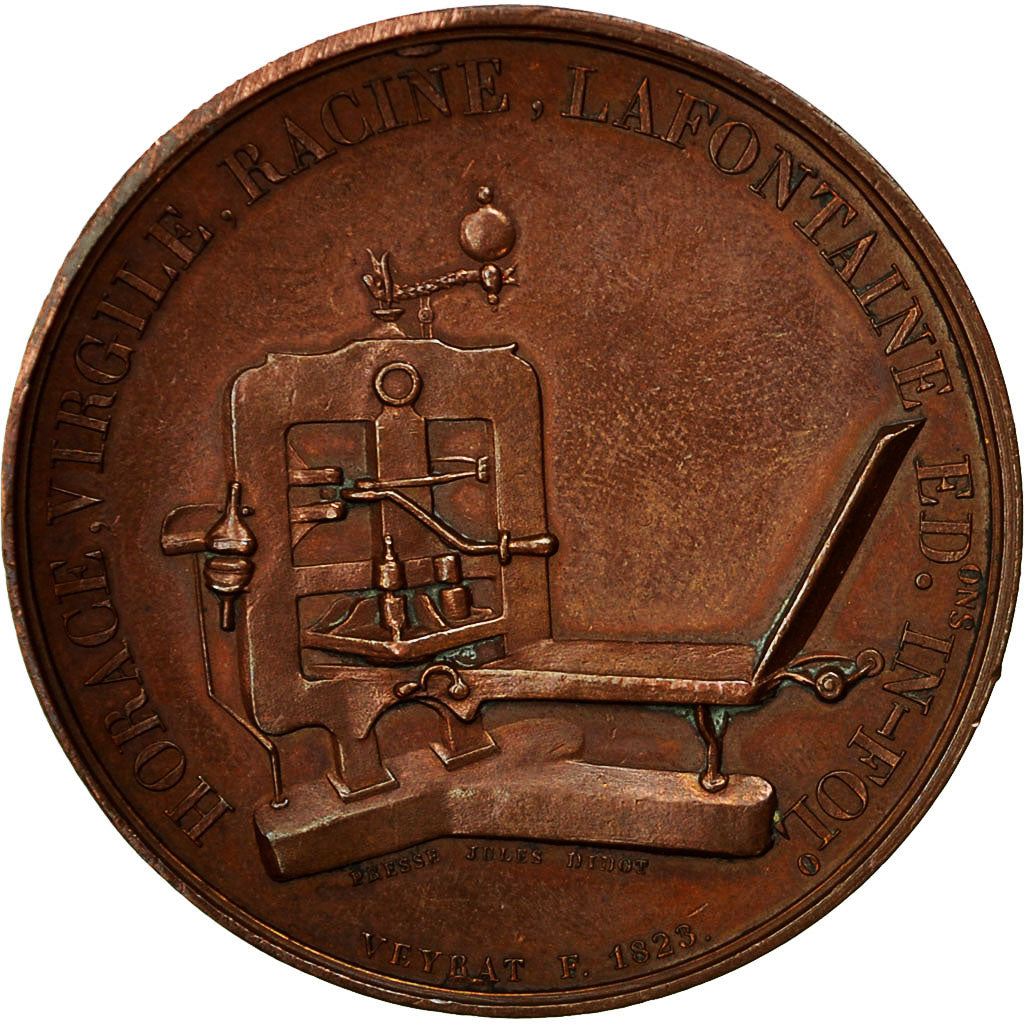 France, Medal, Pierre Etienne Didot, Typographe Français, 1823, Veyrat, TTB+
