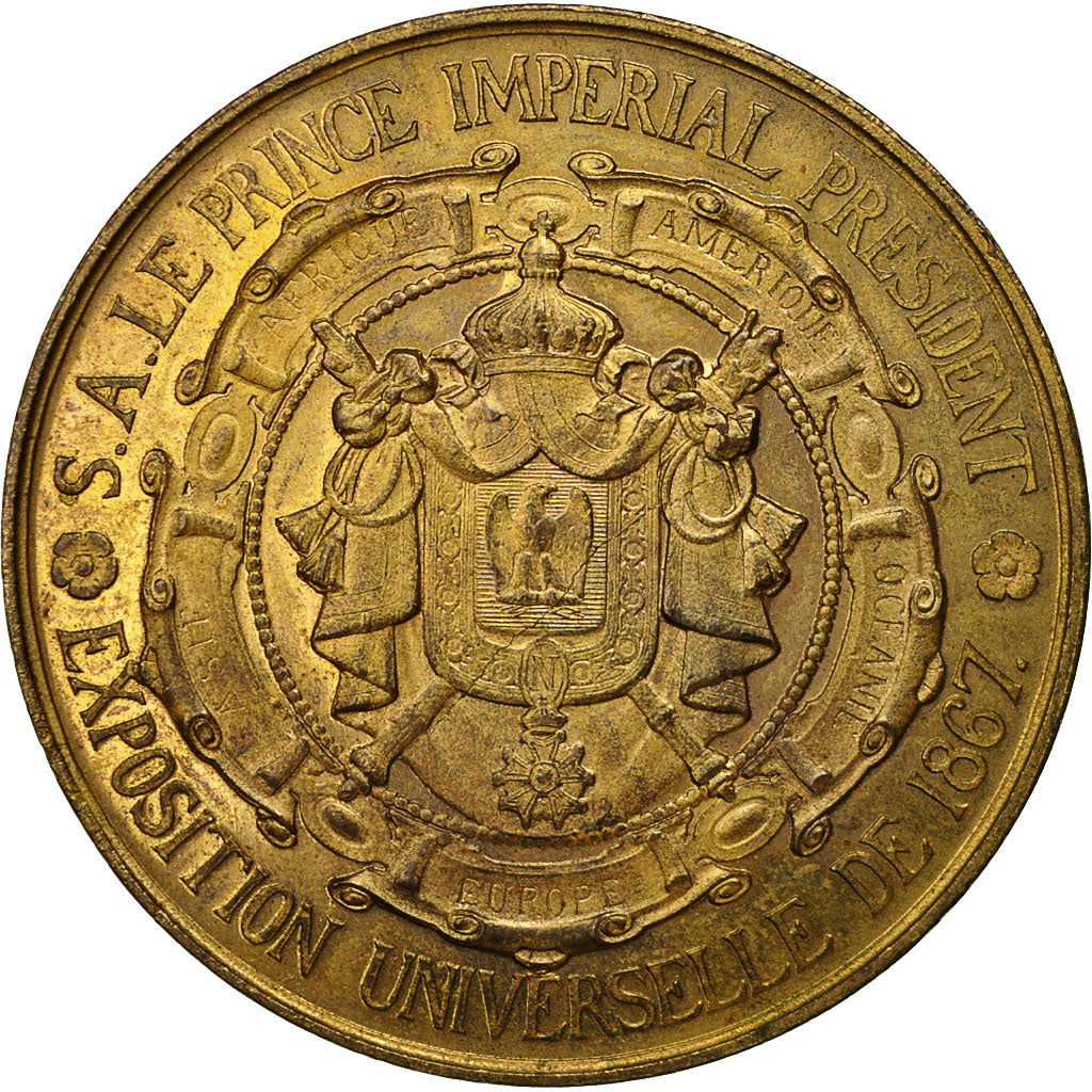 Francja, Medal, Napoléon III, Exposition Universelle, 1867, AU(50-53), Mosiądz