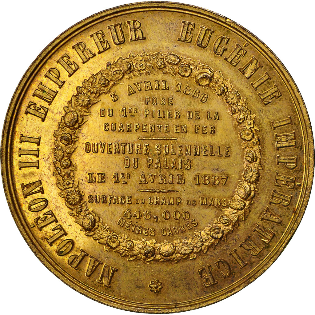 Francja, Medal, Napoléon III, Exposition Universelle, 1867, AU(50-53), Mosiądz