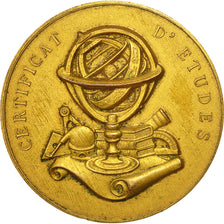 France, Medal, Certificat d'Études, 1912, AU(50-53), Gilt Bronze