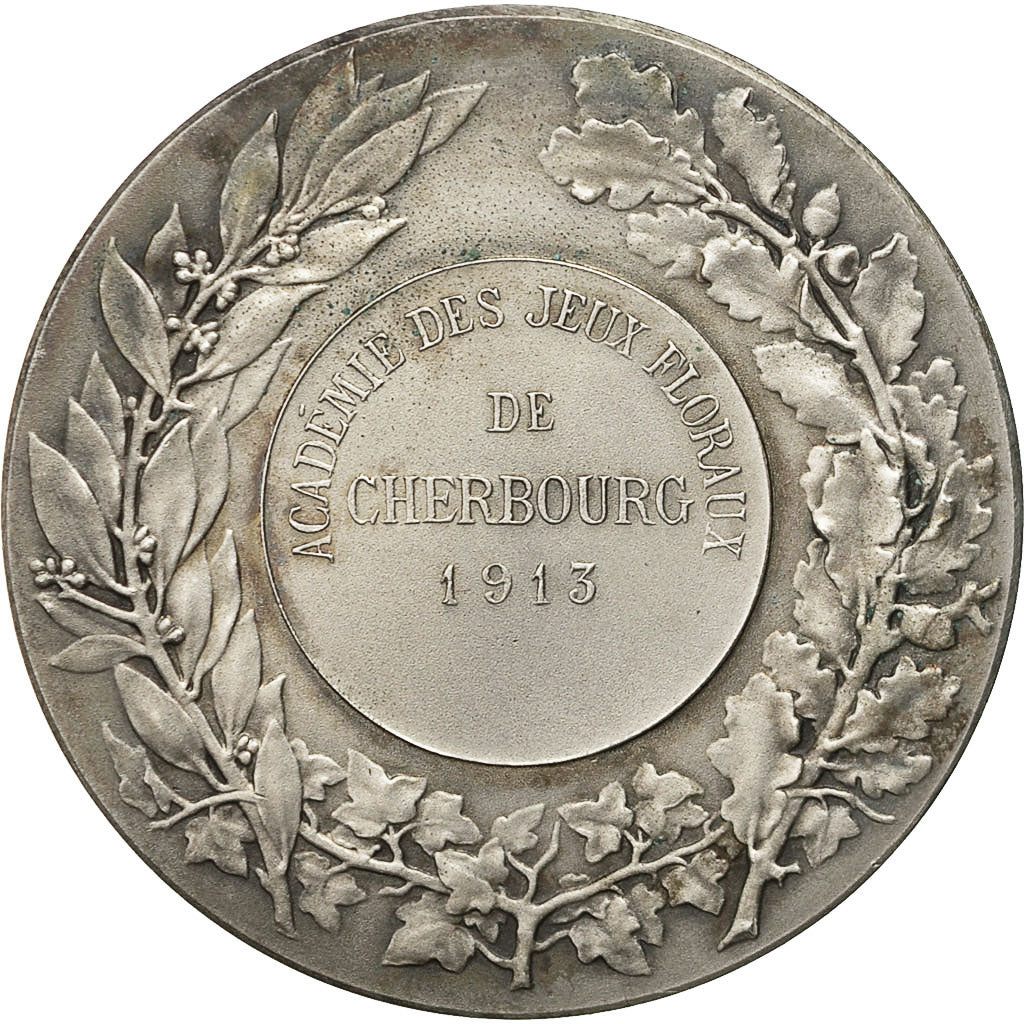 France, Medal, Académie des Jeux Floraux de Cherbourg, 1913, Dubois.H, SUP+