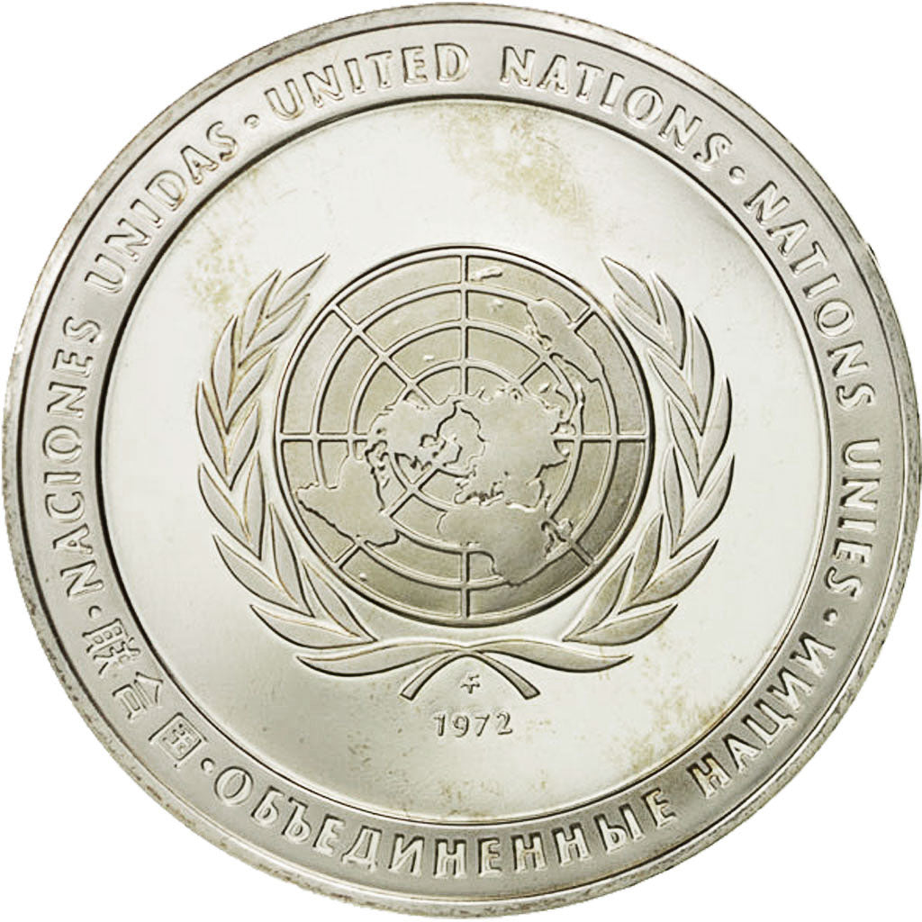 France, Medal, ONU, Paix, Colombe, 1972, MS(63), Silver