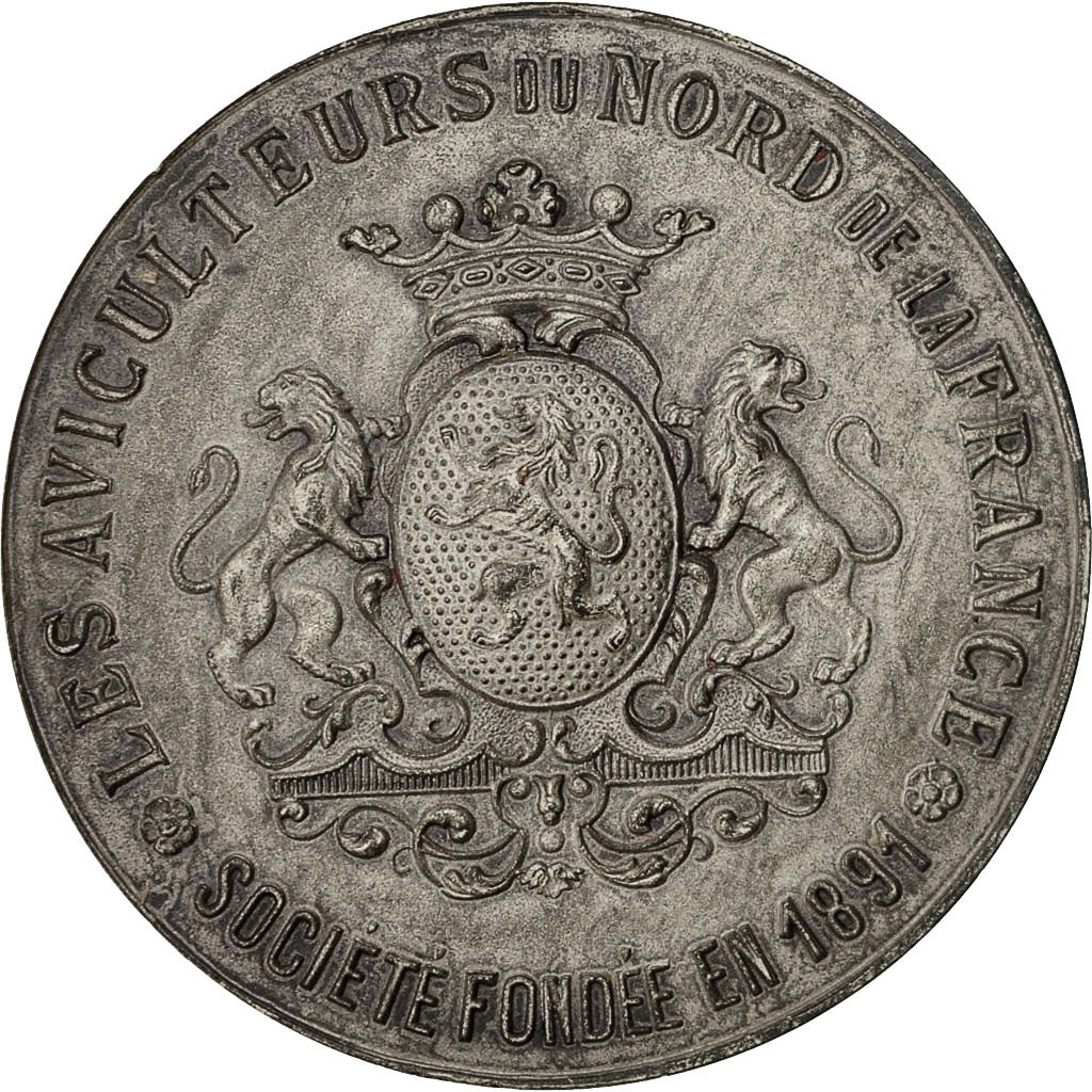 Frankreich, Medal, Les Aviculteurs du Nord de la France, VZ+, Silvered bronze