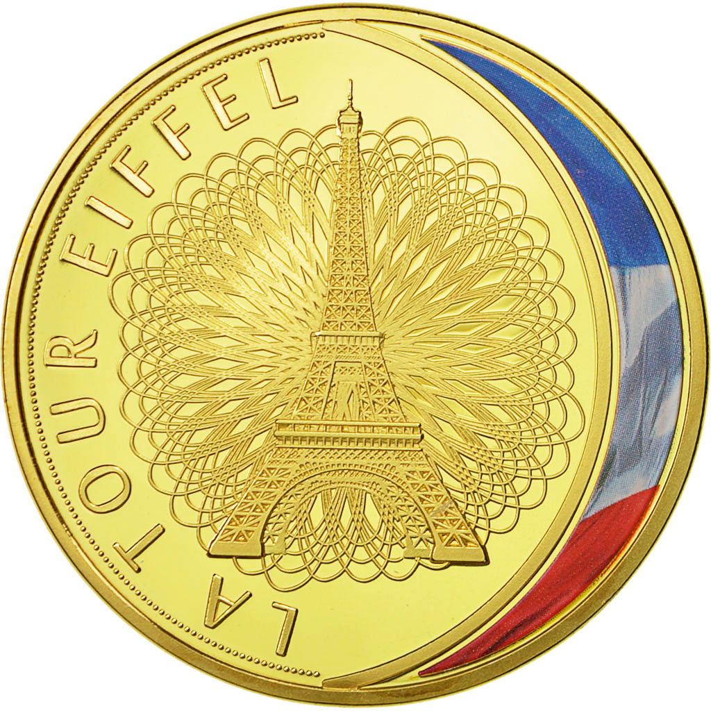 Francja, Medal, Les Emblèmes Français, La Tour Eiffel, MS(64), Stop miedzi