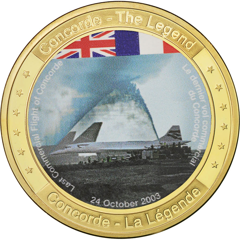 France, Medal, Concorde, La Légende, 2009, MS(64), Copper Gilt