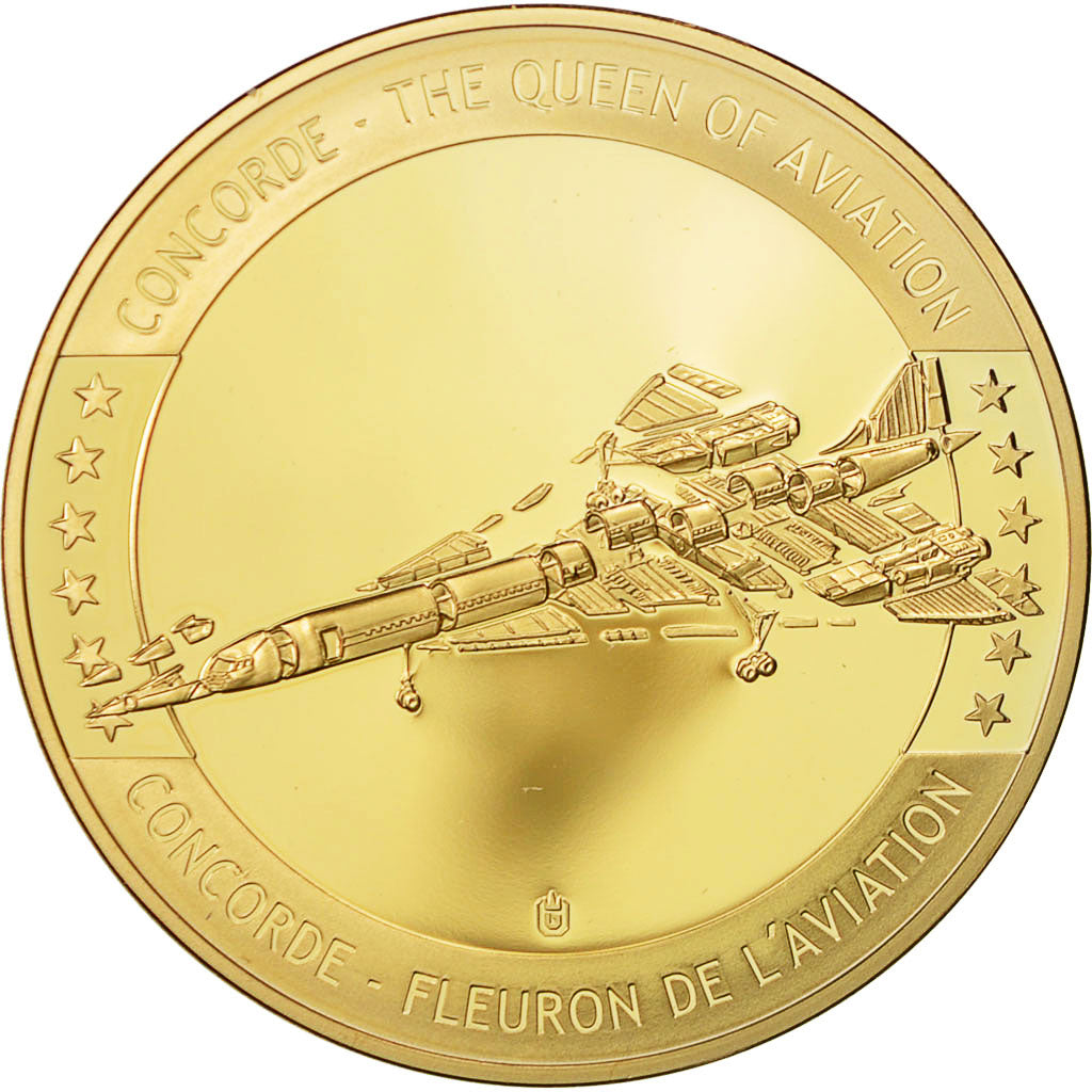 France, Medal, Concorde, La Légende, 2009, MS(64), Copper Gilt