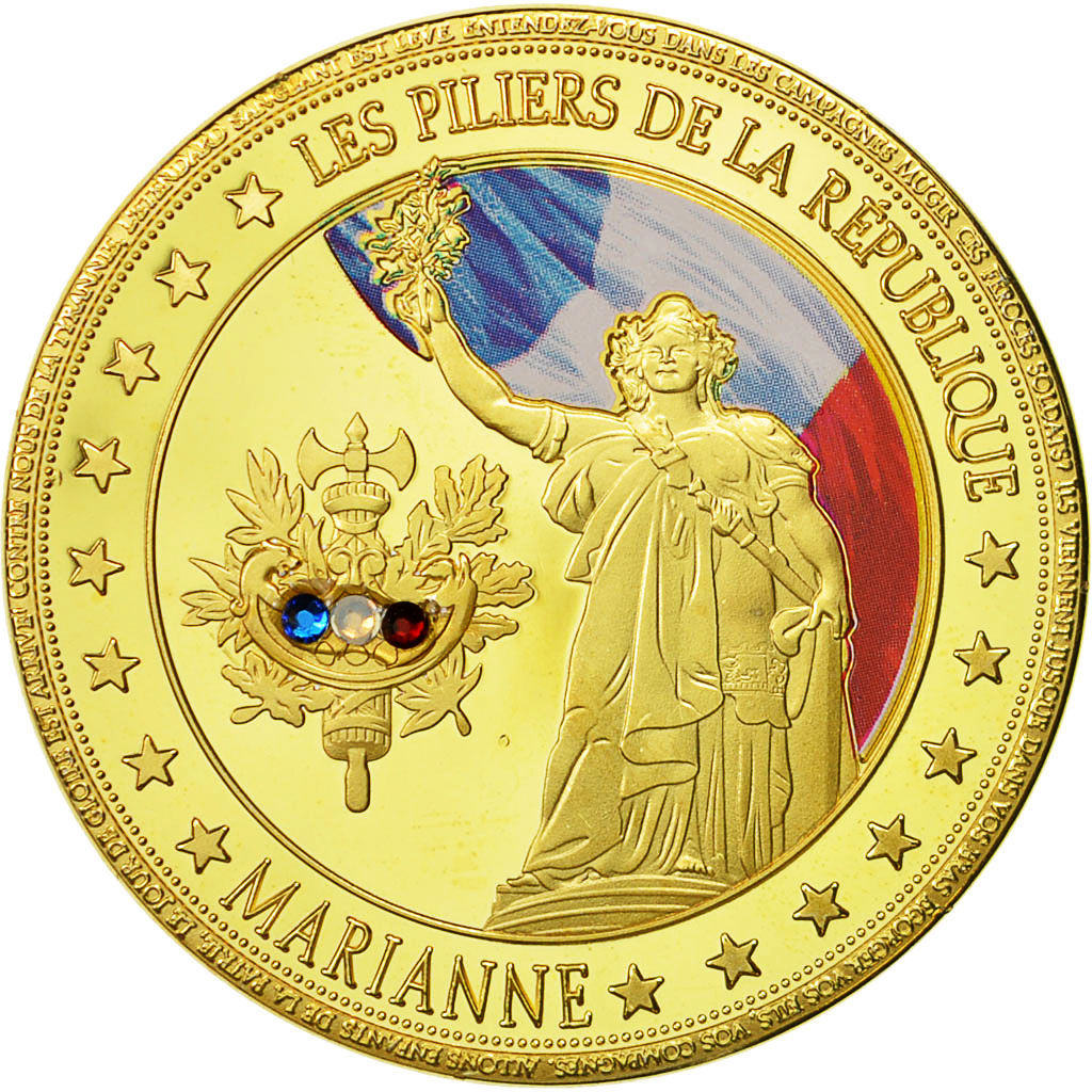 France, Medal, Les piliers de la République, Marianne, 2016, MS(64), Copper