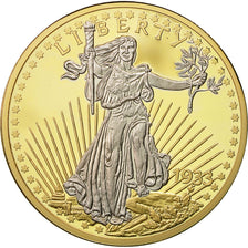 France, Medal, Réplique de la 20 Dollars Gold Eagle, 2003, MS(64), Copper Gilt