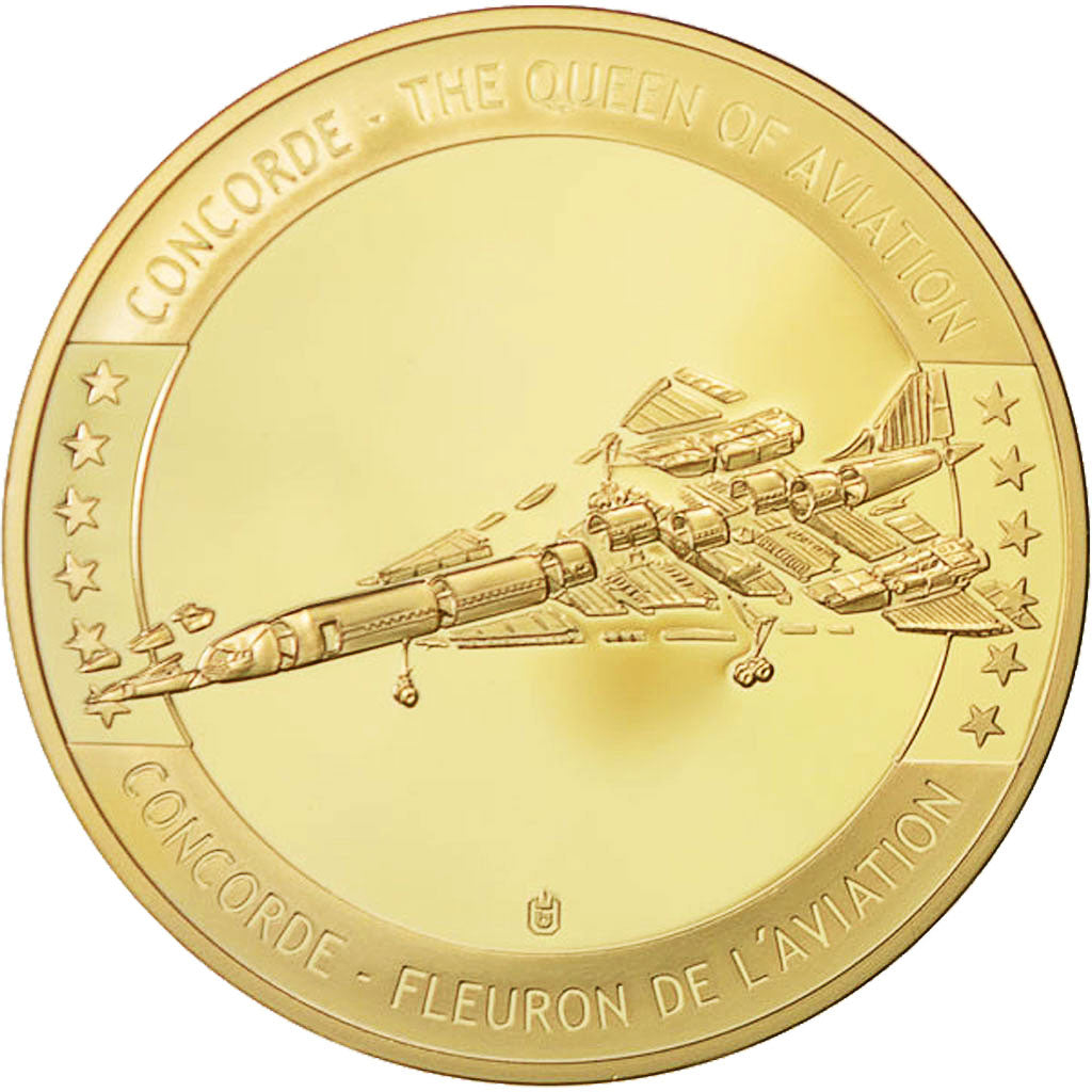 France, Medal, Concorde, La Légende, 2009, MS(64), Copper Gilt