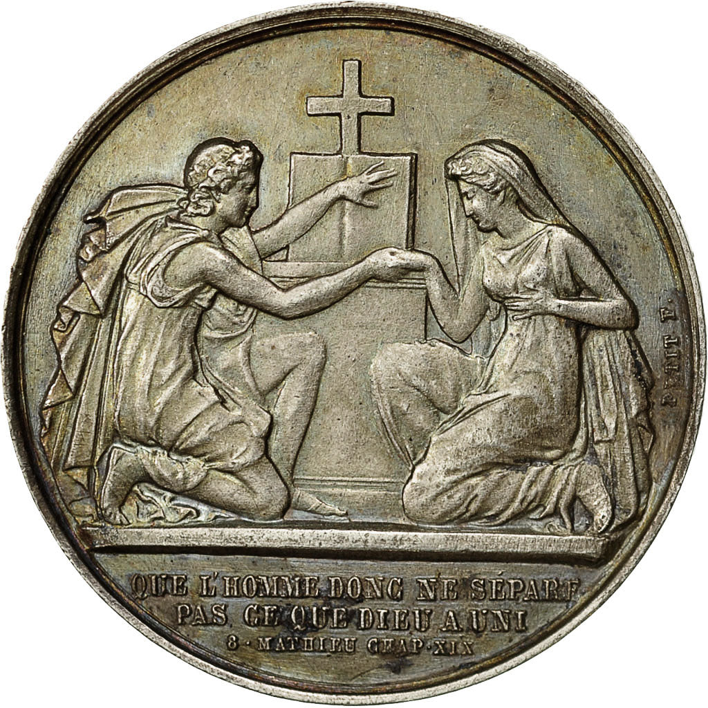 France, Medal, Mariage, Religion, Petit, AU(55-58), Silver