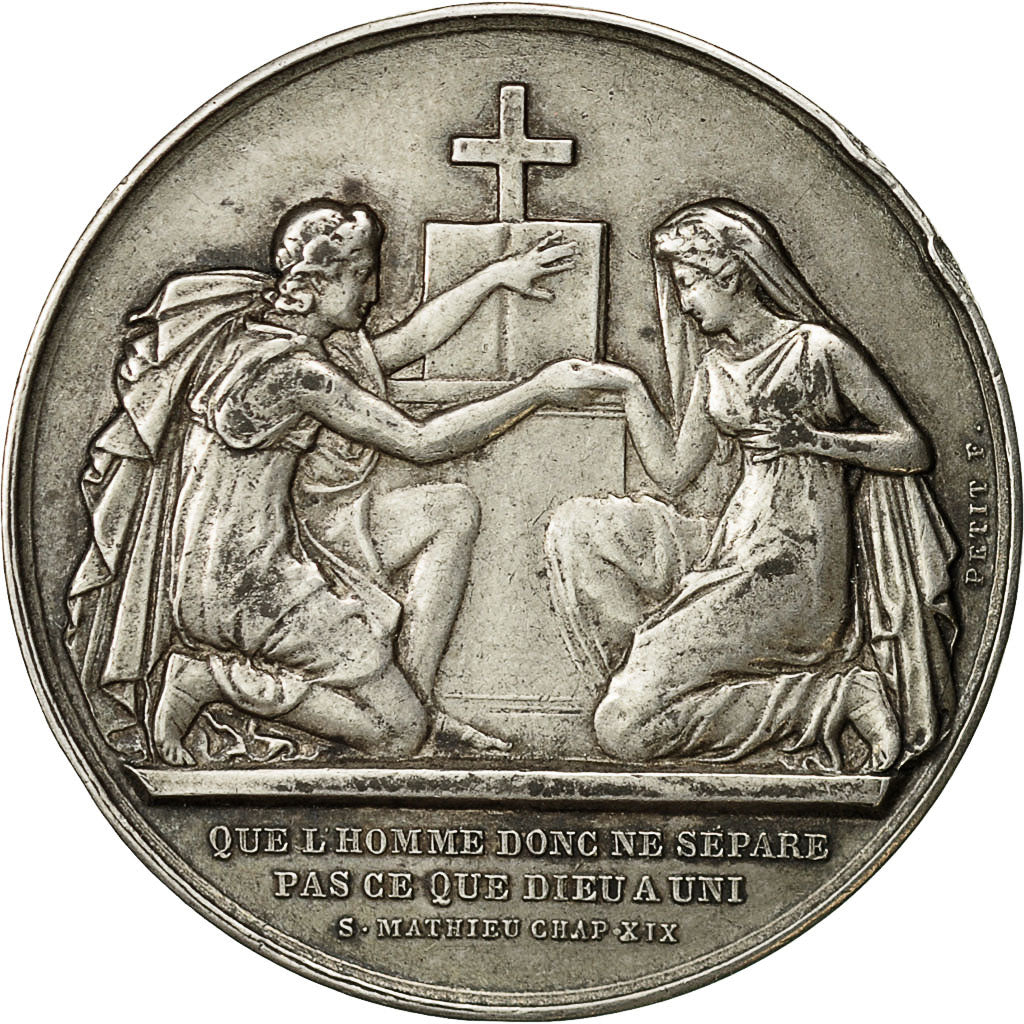 France, Medal, Mariage, Religion, Petit, AU(55-58), Silver