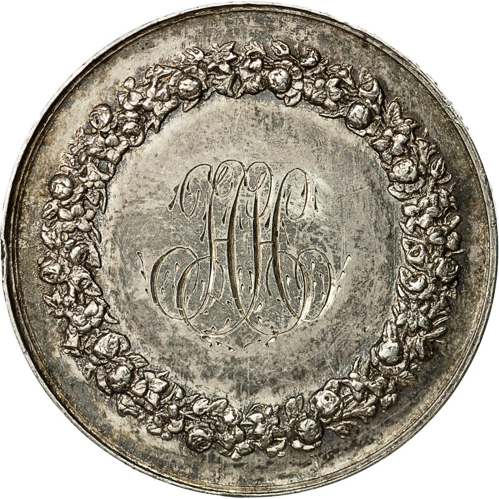 France, Medal, Mariage, Fidélité Bonheur, 1877, Petit, SUP, Argent
