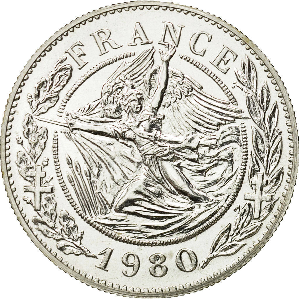 France, Medal, Général De Gaulle, 1980, Santucci, MS(63), Silver