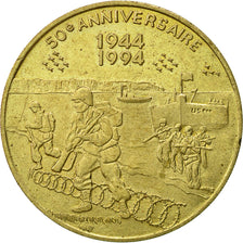 France, Medal, 50ème Anniversaire du Débarquement, Jour J, 1994, SUP, Laiton