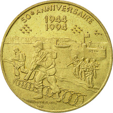 France, Medal, 50ème Anniversaire du Débarquement, Jour J, 1994, SUP+, Laiton
