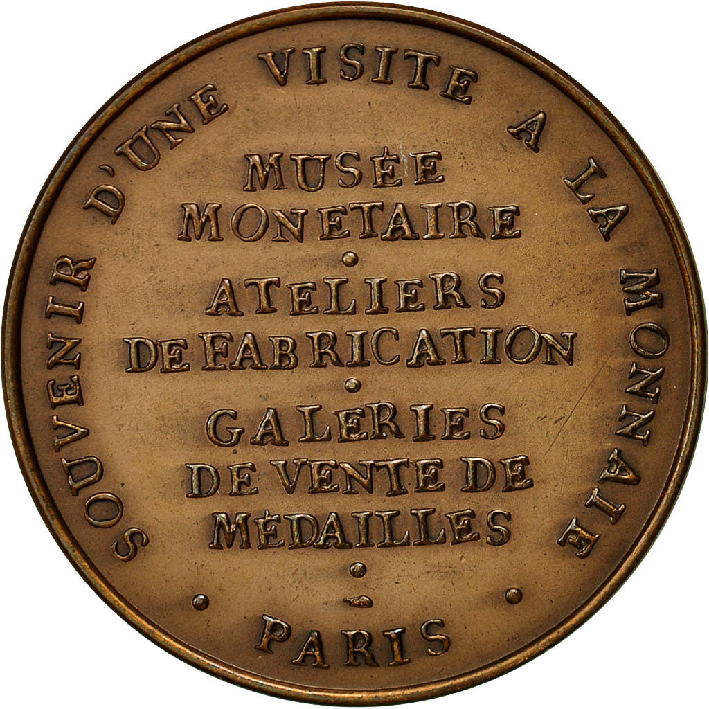 France, Medal, Souvenir d'une visite à la Monnaie, Paris, MS(63), Bronze
