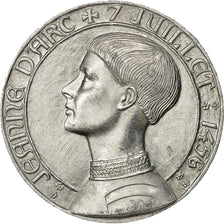 France, Medal, Jeanne d'Arc, 7 Juillet 1456, Coeffin, MS(60-62), Aluminium