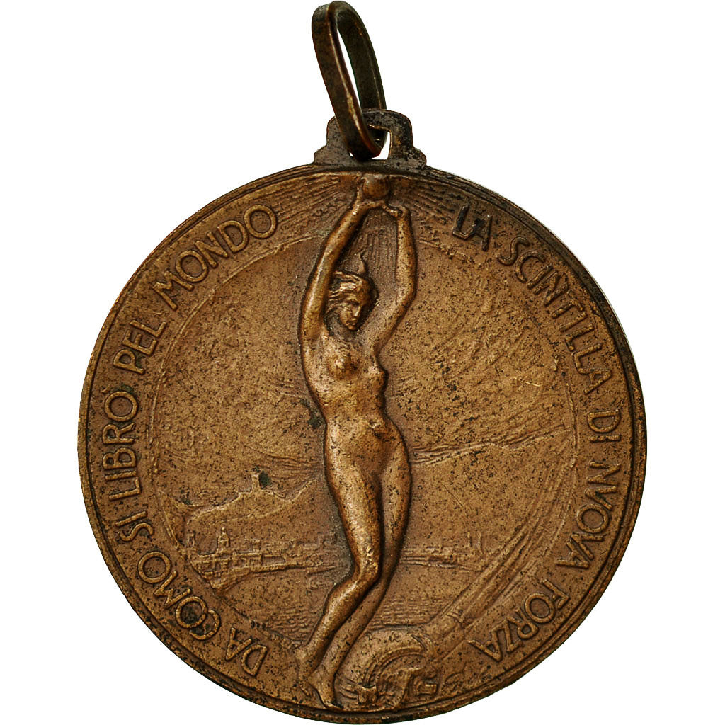 Italy, Medal, A.Volta, Centenario della Morte, 1927, AU(50-53), Copper