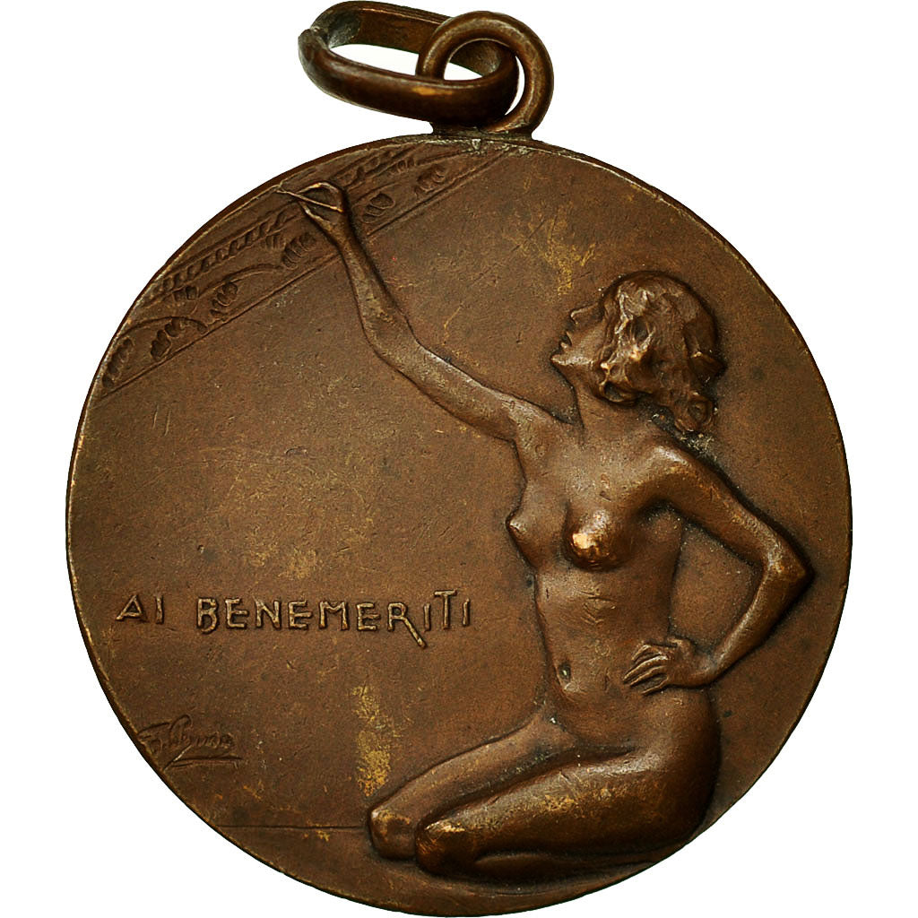 Italy, Medal, 1a Mostra Biennale Arti Decorative, Monza, 1923, AU(55-58), Copper