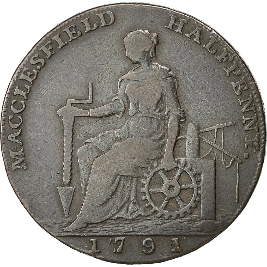 United Kingdom , Token, Macclesfield, Charles Roe, Half Penny, 1791, EF(40-45)