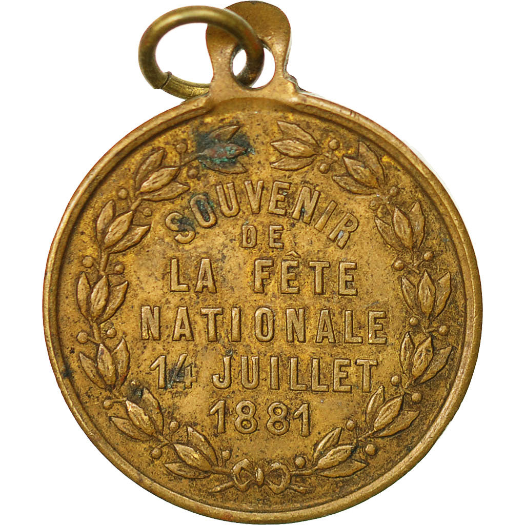 Francja, Medal, République Française, Fête Nationale du 14 Juillet, 1881