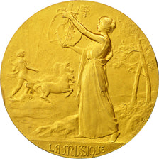 Francia, Medal, Art Nouveau, la Musique, Grandhomme, SPL, Bronzo dorato