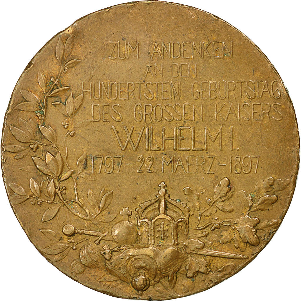 Deutschland, Medal, Wilhelm Ier, Koenig von Preussen, 1897, SS+, Kupfer