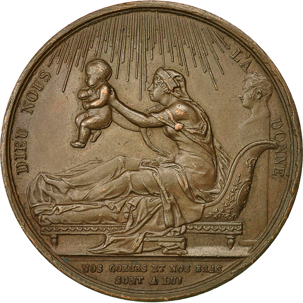 France, Medal, Naissance d'Henri V, 1820, Gayrard, MS(60-62), Bronze