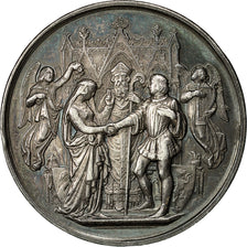 France, Medal, Mariage, Religion, Anges, 1872, Domard, MS(60-62), Silver