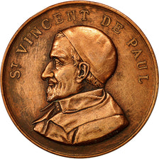 France, Medal, St. Vincent de Paul, Patronage des Apprentis, 1884, Trotin, SUP+
