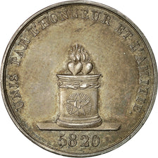 France, Token, Franc-Maçonnerie, Orient de Paris, Les Coeurs Unis, 1820