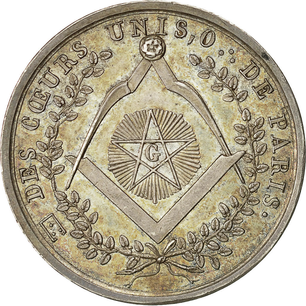 France, Token, Franc-Maçonnerie, Orient de Paris, Les Coeurs Unis, 1820