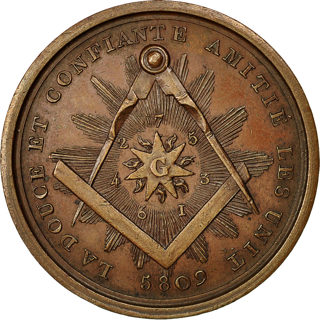 Francia, Token, Franc-Maçonnerie, Orient de Paris, Sept Ecossais Réunis, 1809