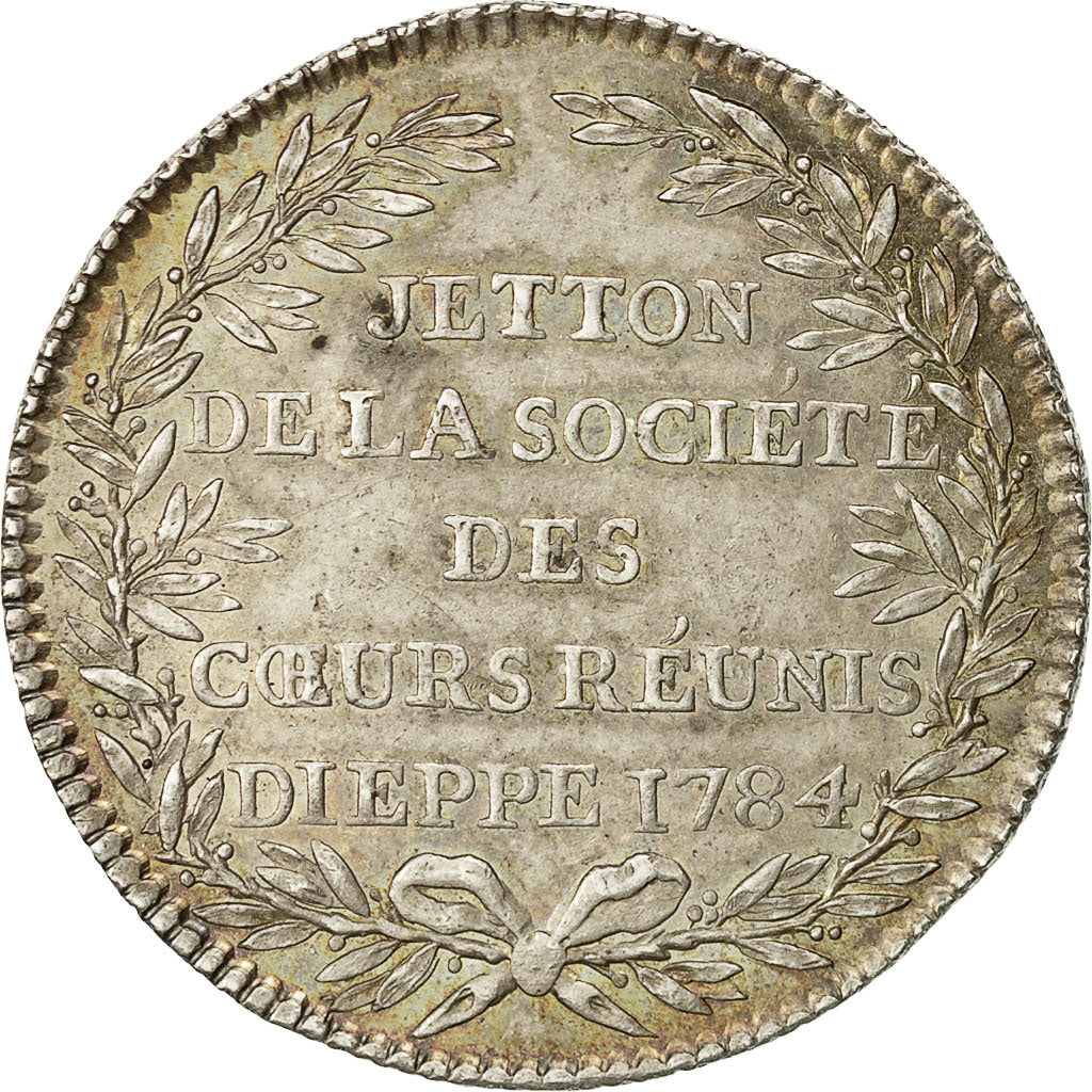 France, Token, Franc-Maçonnerie, Orient de Dieppe, Les Coeurs réunis, 1784